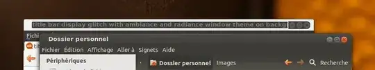 Display glitch on background window
