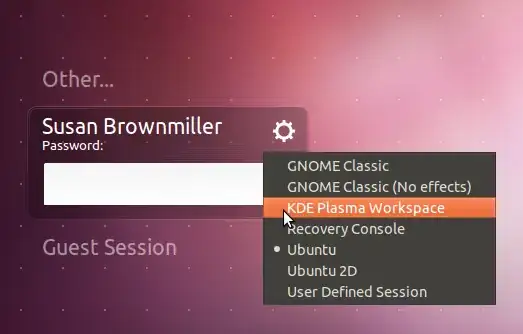 lightdm KDE login