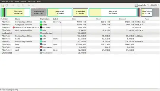 GParted screenshot