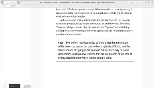 Screen of document