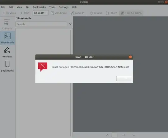 Okular error dialog
