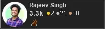 profile for Rajeev Singh on Stack Exchange, a network of free, community-driven Q&A sites