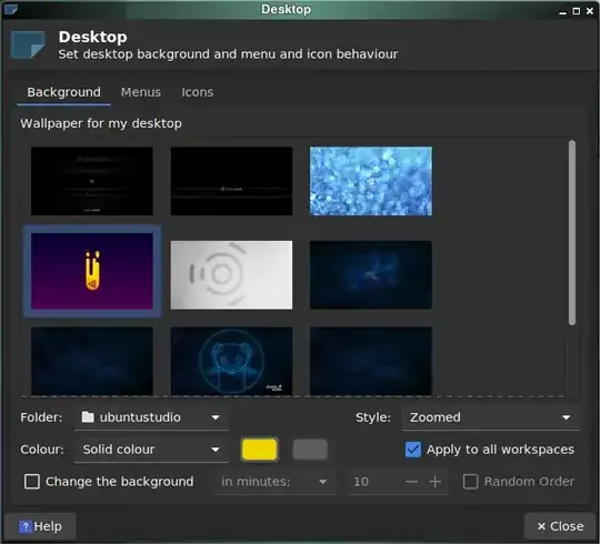Settings window