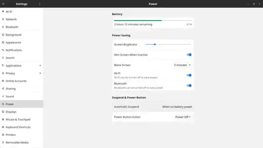 My Settings/Power