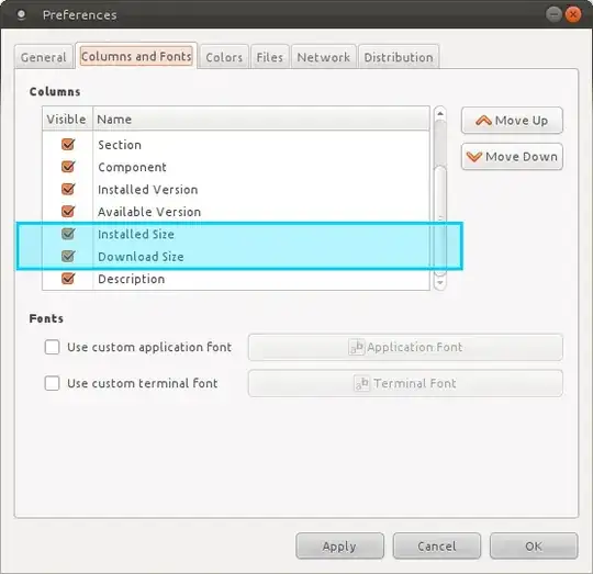 Preferences window