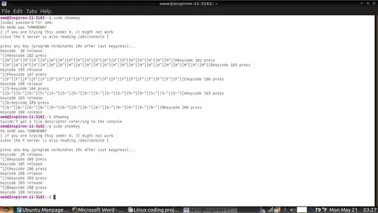 showkey output