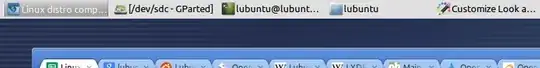 taskbar with icon and text