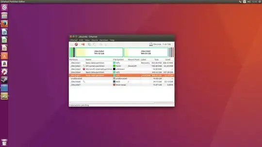 GParted screenshot
