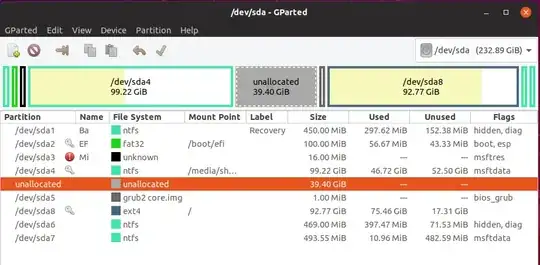 GParted screenshot