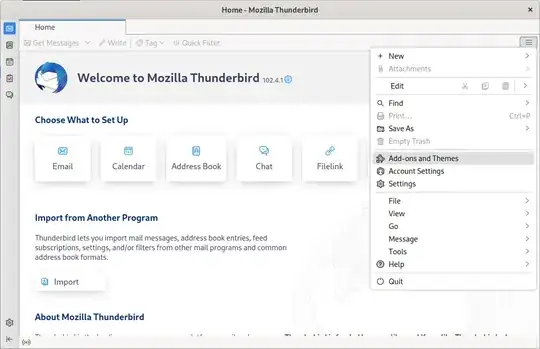 Thunderbird menu