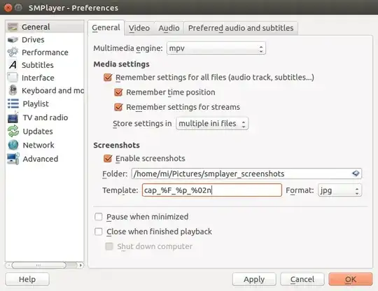 Preferences tab
