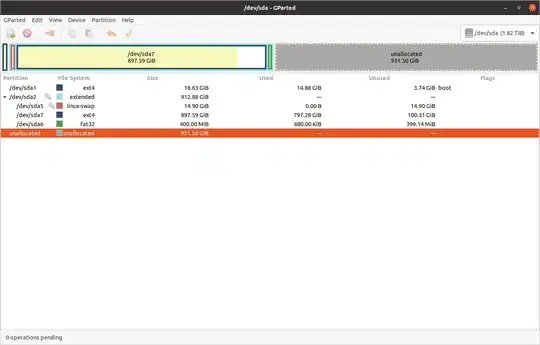 Gparted Screen Shot