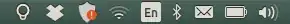 System tray icons.