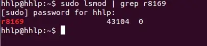 lsmod output in terminal