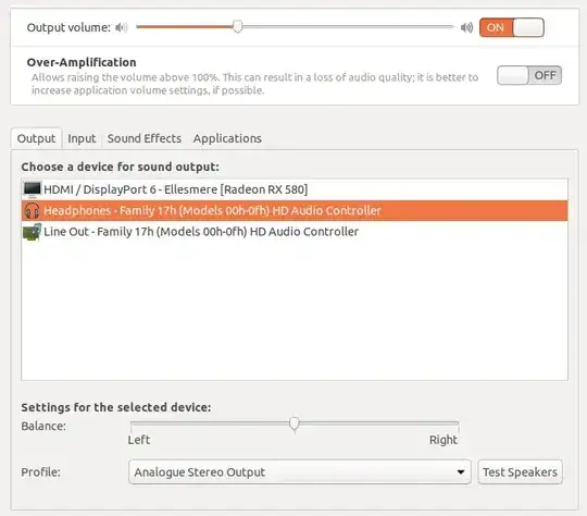 Ubuntu 18.04 Sound Settings