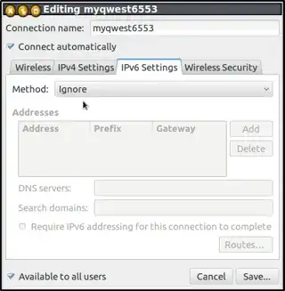 IPV6 settings