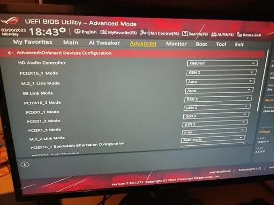 Change PCIe mode