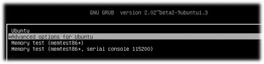 GRUB start page