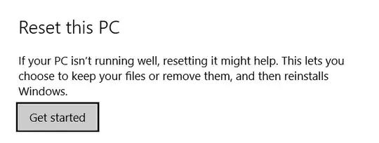reset the pc