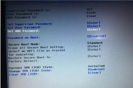 UEFI menu