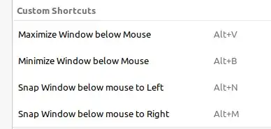 Custom shortcuts