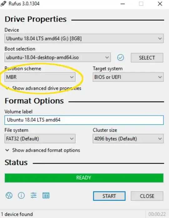 Select Partition Scheme 