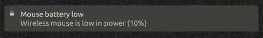 Battery low notification window