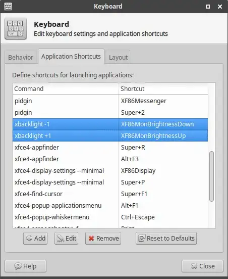 Keyboard settings