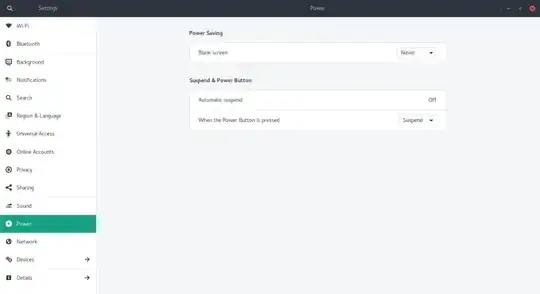 Power settings