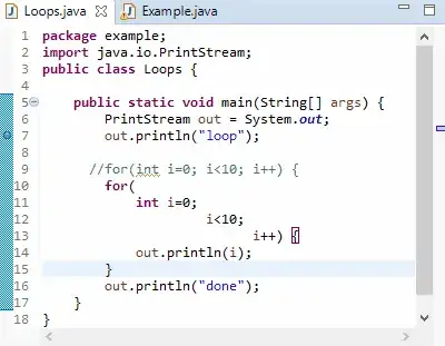 same as last, but for-loop parts stay in the column they would have if it was a single line