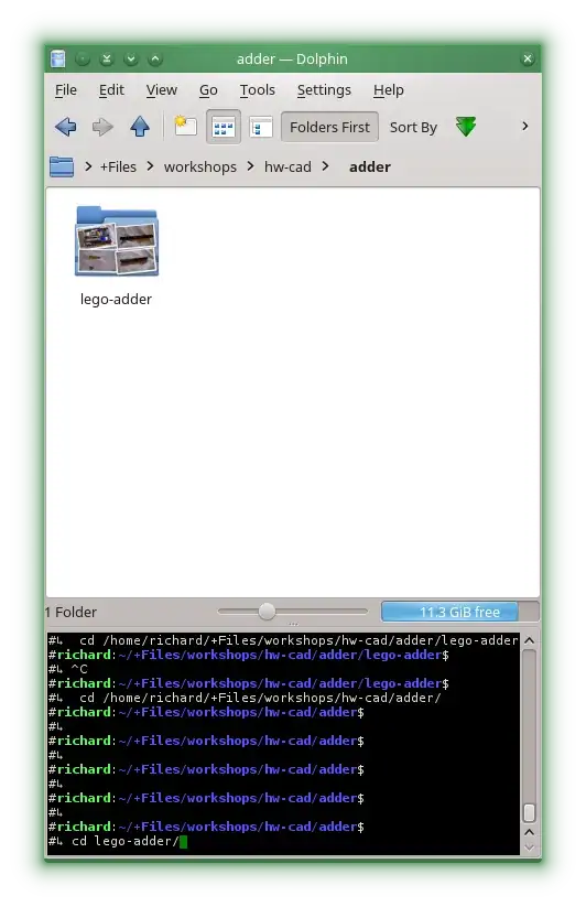 dolphin before changing directory