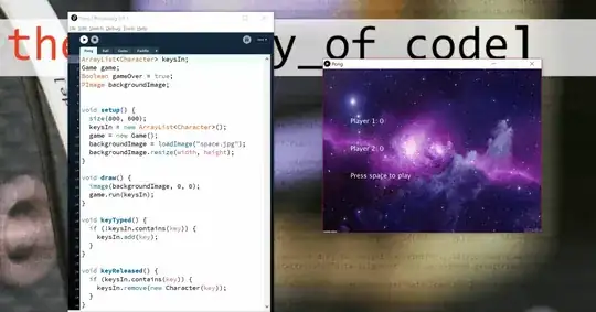 IDE on left, intermediate project on right