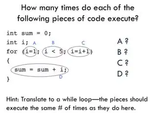 Peer Instruction exercise about for loops