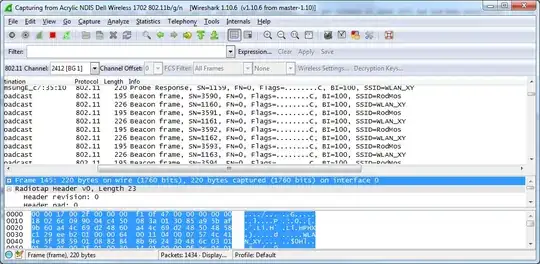Beacons/Frames that was seen by <code>wlan</code> adapter(No need to connect any access point)