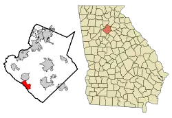 Location in Gwinnett County and the state of Georgia