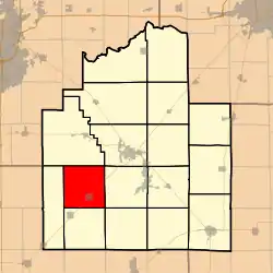 Location in Christian County