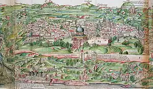 A detailed map of Jerusalem from the 15th century