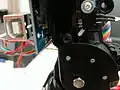Tribot head switch with white wires coming out of it going to Arduino