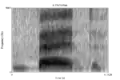 This is a spectrogram of the word "bed." Click the image to enlarge.