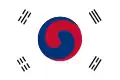 The 1882 flag of Korea (since 1949 the flag of South Korea).