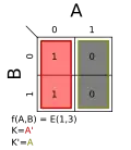 E(1,3); K=A'