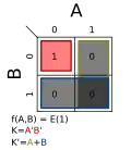 E(1); K=A'B'