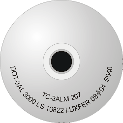 Stamp markings on an American manufacture aluminum 40 cu.ft. 3000 psi cylinder