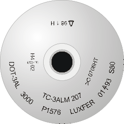 Stamp markings on an American manufacture aluminum 80 cu.ft. 3000 psi cylinder