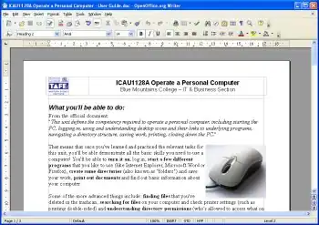 A plain document in a wordprocessor